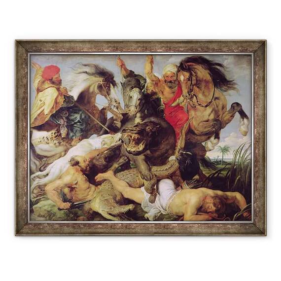 Tablou inramat - Peter Paul Rubens - Hipopotamul si vanatoarea de crocodil - - Roveli
