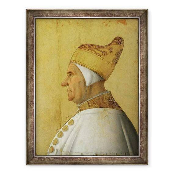 Tablou inramat - Gentile Bellini - Giovanni Mocenigo 1408-85 Doge al Venetiei ulei pe panou - - Roveli