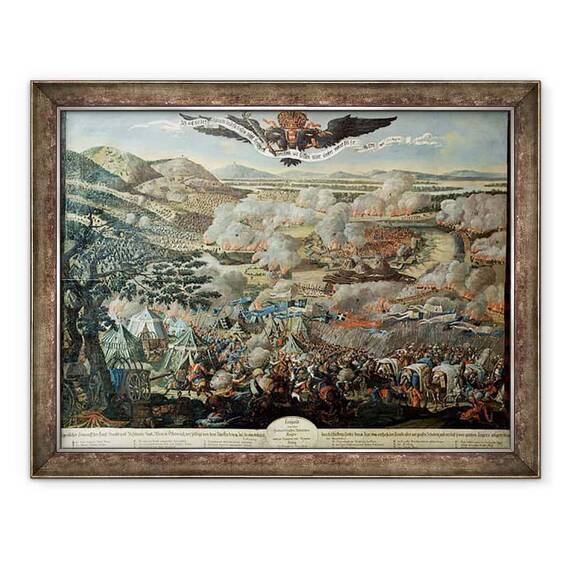 Tablou inramat - Scoala austriaca - inconjurarea Vienei de catre turci in 1683 - - Roveli
