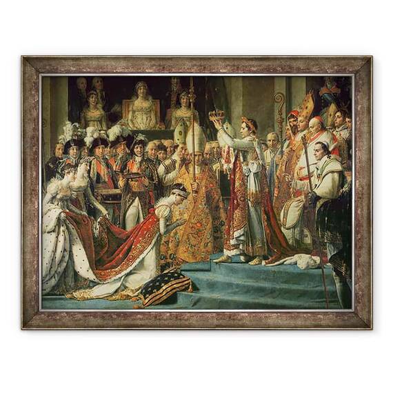 Tablou inramat - Jacques Louis David - Sfintirea imparatului Napoleon si incoronarea imparatesei Josephine de catre Papa Pius al VII-lea, detaliu IV - - Roveli