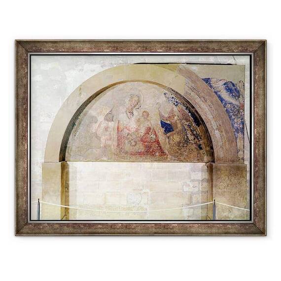 Tablou inramat - Simone Martini - Timpanum ilustrand Fecioara Smileniei impreuna cu Pruncul Hristos inconjurat de ingeri - - Roveli