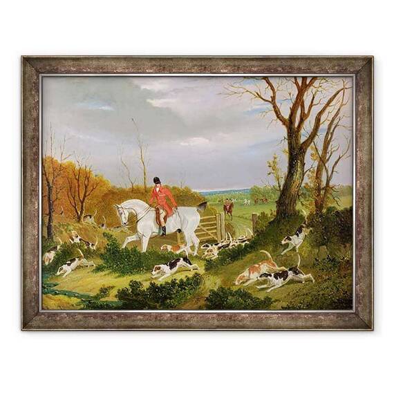 Tablou inramat - John Frederick Herring Snr - Vanatoarea Suffolk - Mergand la acoperire langa Herringswell - - Roveli