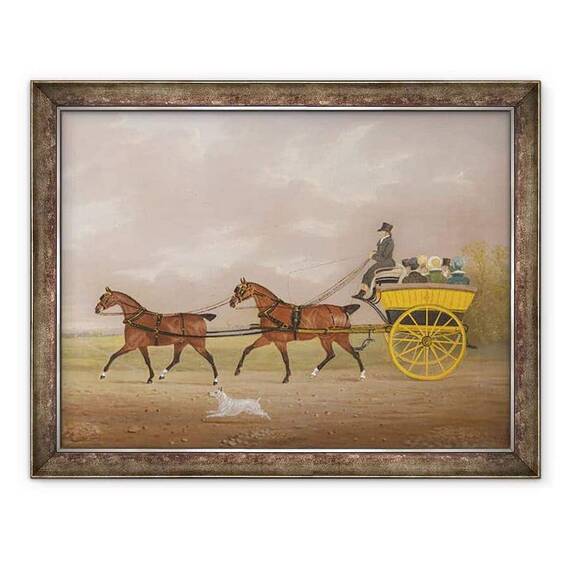 Tablou inramat - Edwin W. Cooper - Un domn de conducere Tandem la o masina de jaunting - - Roveli