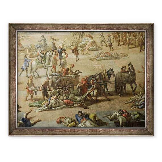 Tablou inramat - Michel Serre - Vedere la Primarie, Marsilia, in timpul ciumei din 1720 - - Roveli