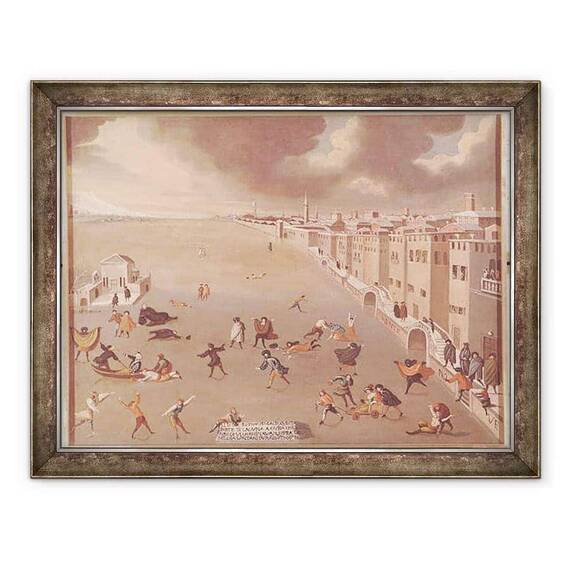 Tablou inramat - Gabriele Bella - Laguna inghetata in 1708 - - Roveli