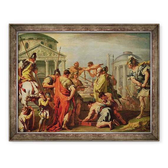 Tablou inramat - Sebastiano Ricci - Marcus Furius Camillus d.c.365 i.Hr. si Brennus fl.c.389 i.Hr. - - Roveli