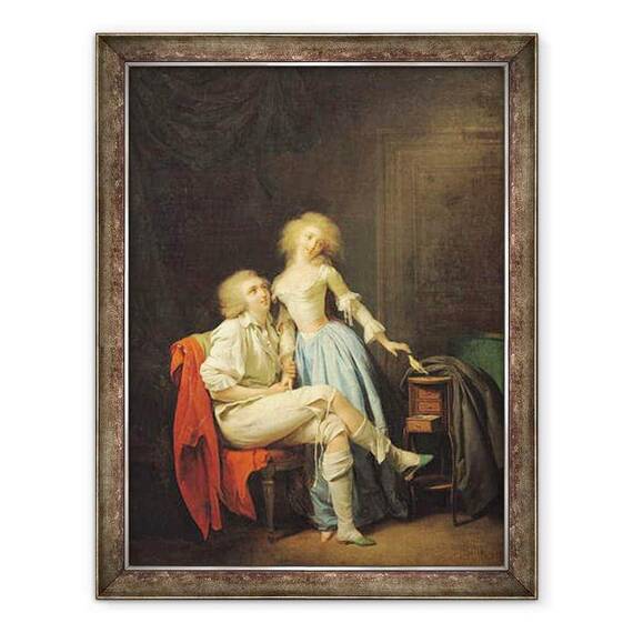 Tablou inramat - Louis Leopold Boilly - Cuplu cu o pasare evadata - - Roveli