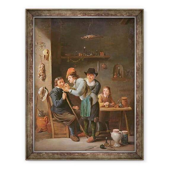 Tablou inramat - David Teniers the Younger - Extractorul de dinti - - Roveli