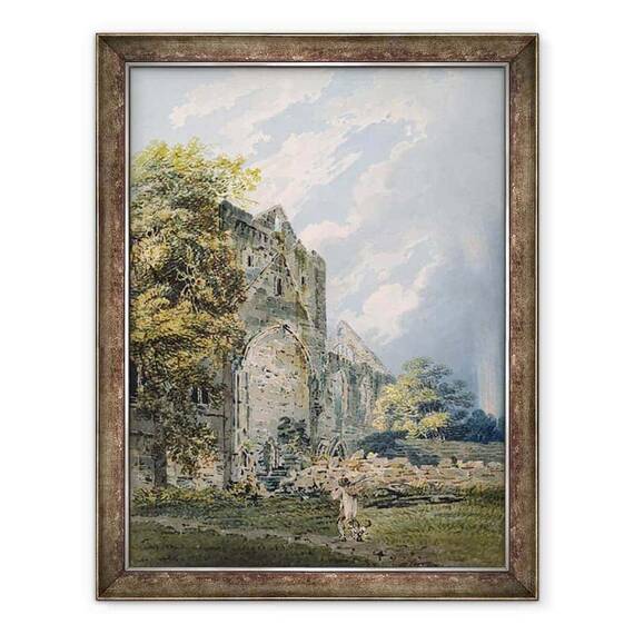 Tablou inramat - Thomas Girtin - Pluscardine manastire, Elgin - - Roveli