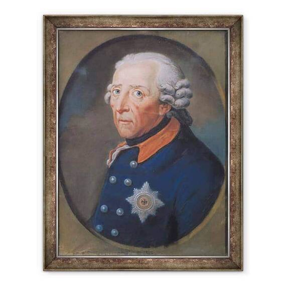 Tablou inramat - Scoala franceza - Portretul lui Frederic al II-lea 1712-86 cel Mare - - Roveli
