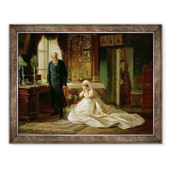 Tablou inramat - Firs Sergeevich Zhuravlev - La altar - - Roveli
