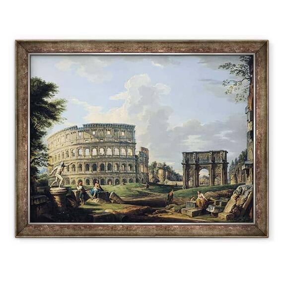 Tablou inramat - Giovanni Paolo Pannini - Colosseumul si Arcul lui Constantin - - Roveli
