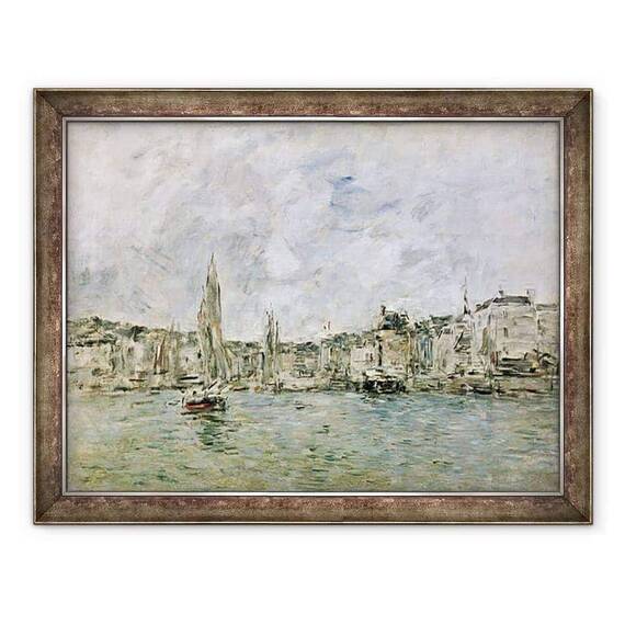 Tablou inramat - Eugene Louis Boudin - Portul din Honfleur - - Roveli