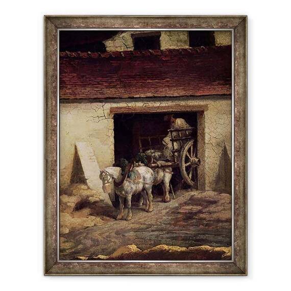 Tablou inramat - Theodore Gericault - Cuptorul la lucrarile de ipsos ulei pe panza - - Roveli