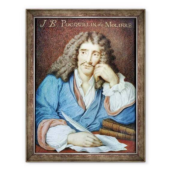 Tablou inramat - Scoala franceza - Portretul lui Moliere 1622-73 - - Roveli