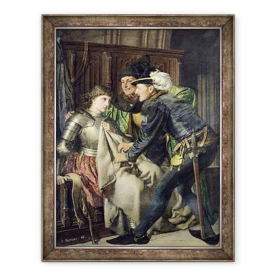 Tablou inramat - Isidore Patrois - Ioana dArc 1412-31 insultata in inchisoare - - Roveli