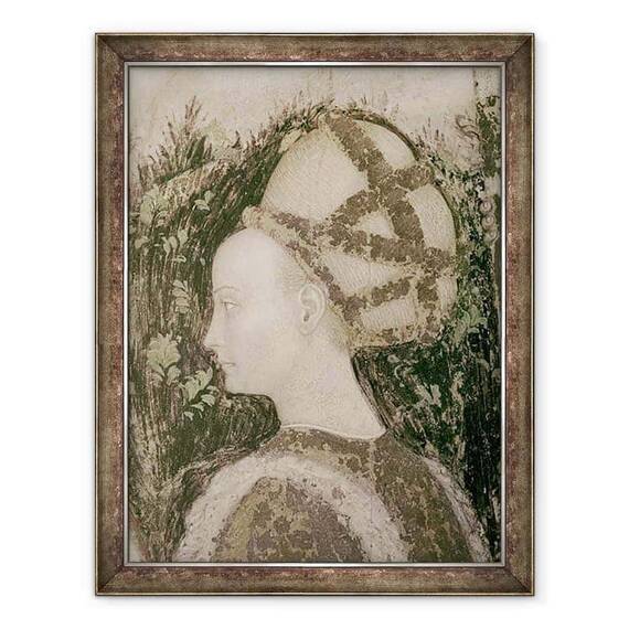 Tablou inramat - Antonio Pisanello - Sfantul Gheorghe si Printesa de Trebisond, detaliu al capului printesei - - Roveli