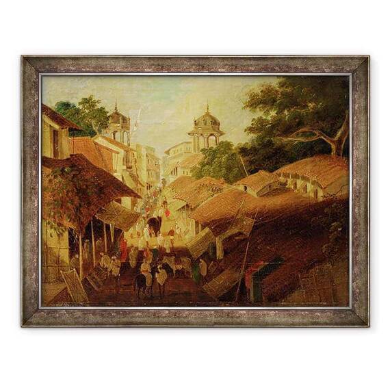 Tablou inramat - Charles D'Oyly - Strada din Patna - - Roveli