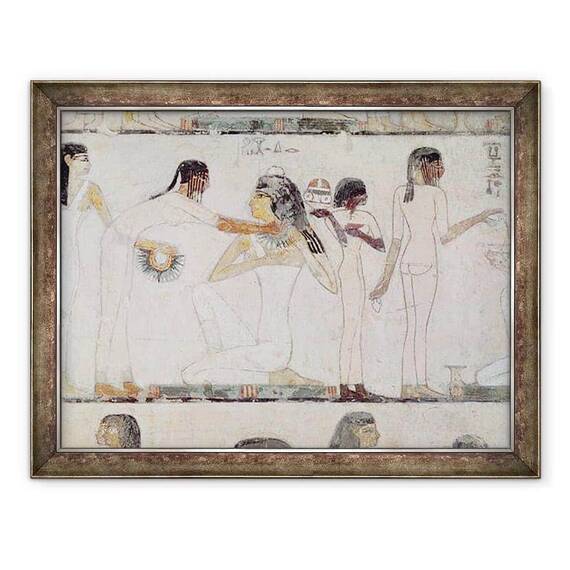 Tablou inramat - Egyptian 18th Dynasty - Toaleta Nobilelor, din mormantul lui Rekhmire, vizirul lui Tuthmosis III si Amenhotep II - - Roveli