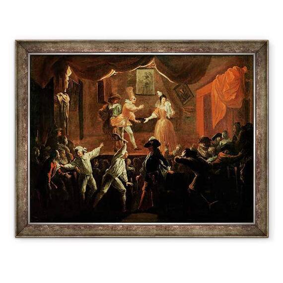 Tablou inramat - Jean de Coulom - Scene din Comisia Romana de Paul Scarron 1610-60 1712-16 - - Roveli