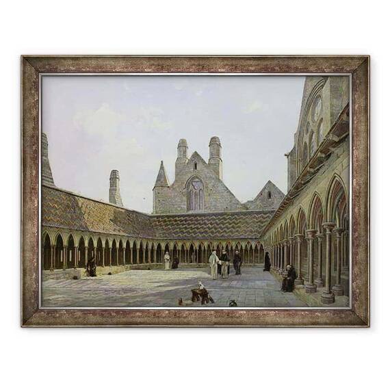 Tablou inramat - Emmanuel Lansyer - Manastirea din Mont Saint-Michel - - Roveli