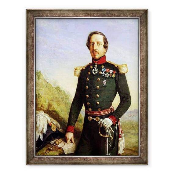 Tablou inramat - Felix Francois Barthelemy Genaille - Portretul lui Napoleon III 1808-73 1852 ulei pe panza - - Roveli