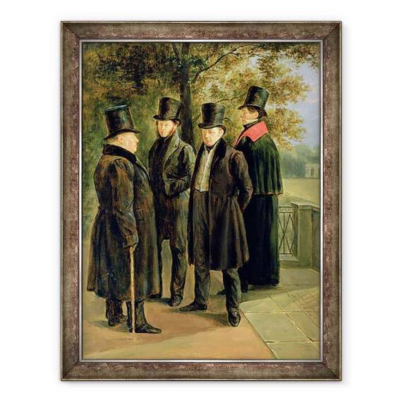 Tablou inramat - Grigory Tchernezov - Poetii Aleksandr Puskin 1799-1837, Ivan Krylov 1768/69-1844 - - Roveli