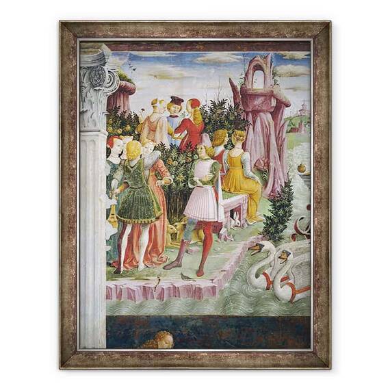 Tablou inramat - Francesco del Cossa - Triumful lui Venus, Aprilie din Camera Lunilor, detaliu din partea stanga - - Roveli