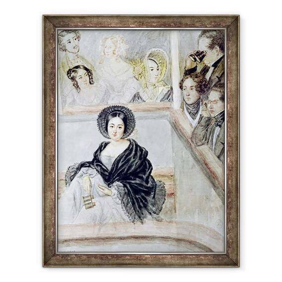 Tablou inramat - Camille-Joseph-Etienne Roqueplan - Marie Duplessis 1824-47 la Teatrul - - Roveli