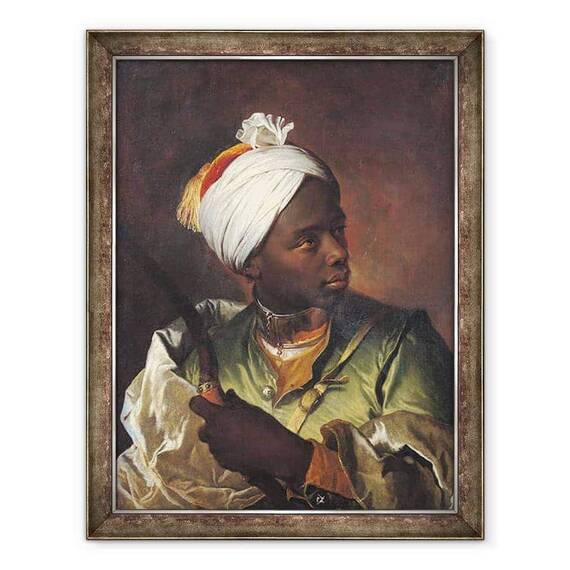 Tablou inramat - Hyacinthe Francois Rigaud - Tanar negru cu o funda - - Roveli