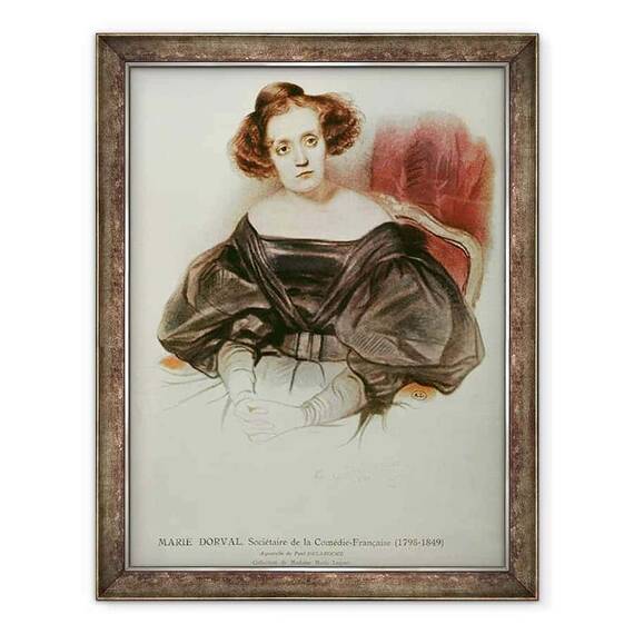 Tablou inramat - Hippolyte Delaroche - Marie Dorval 1798-1849 in Costum - - Roveli