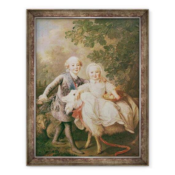 Tablou inramat - Francois-Hubert Drouais - Carol al Frantei 1757-1836 Conte de Artois si sora sa - - Roveli