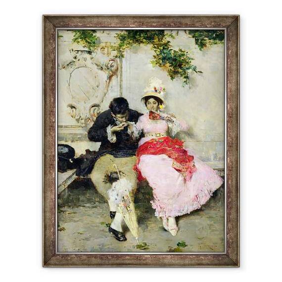 Tablou inramat - Giacomo Favretto - Declaratia - - Roveli