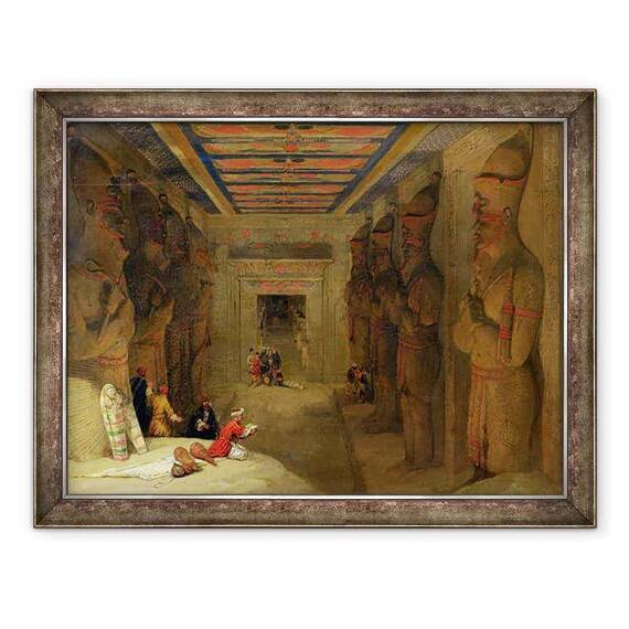 Tablou inramat - David Roberts - Sala Ipostil a Marelui Templu de la Abu Simbel, Egipt - - Roveli