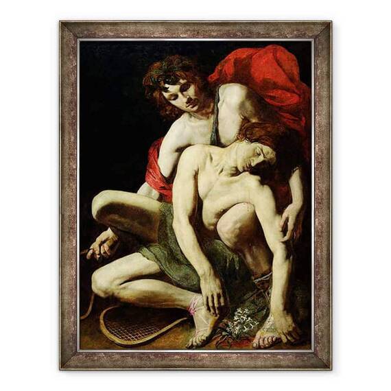 Tablou inramat - Scoala Italiana - Moartea lui Hyacinthus - - Roveli