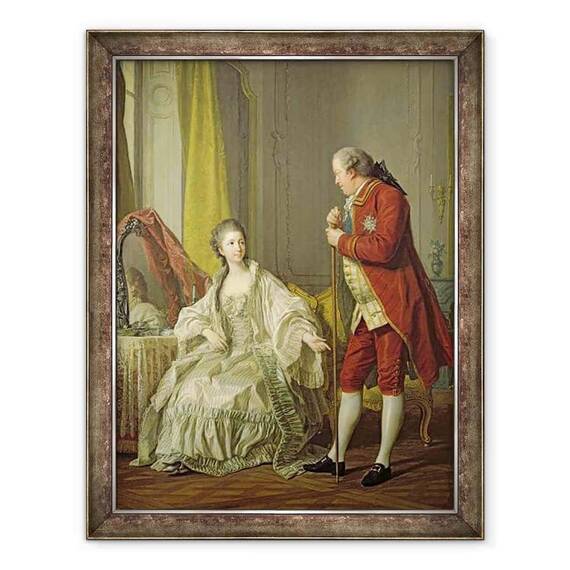Tablou inramat - Louis Michel van Loo - Portretul Marchizului de Marigny si a sotiei sale, Marie-Francoise Constance Julie Filleul - - Roveli
