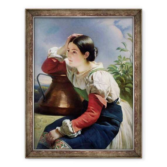 Tablou inramat - Franz Xaver Winterhalter - Tanar italian la fantana - - Roveli
