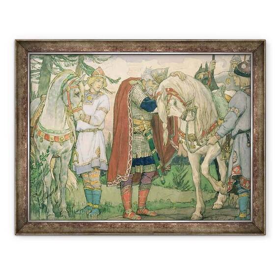 Tablou inramat - Victor Mikhailovich Vasnetsov - Cantecul Printului Oleg - - Roveli