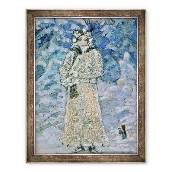 Tablou inramat - Mikhail Aleksandrovich Vrubel - Snow Maiden, o schita pentru Opera de Nikolai Rimsky-Korsakov 1844-1908 - - Roveli