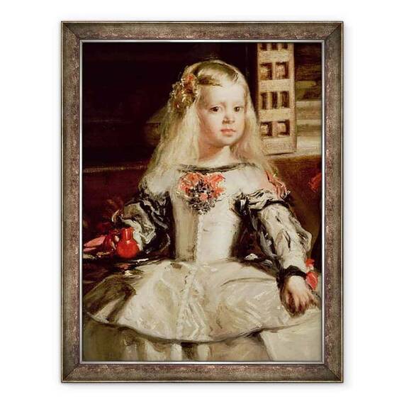 Tablou inramat - Diego Rodriguez de Silva y Velazquez - Familia lui Filip al IV-lea, detaliu II - - Roveli