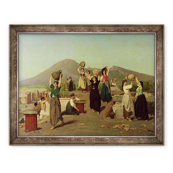Tablou inramat - Edouard Alexandre Sain - Sapaturile de la Pompei - - Roveli