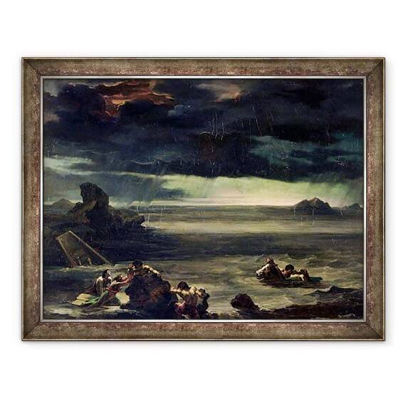 Tablou inramat - Theodore Gericault - Scena Potop - - Roveli