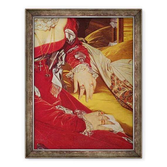 Tablou inramat - Jean Auguste Dominique Ingres - Madame de Senonnes, detaliile bratelor ei - - Roveli