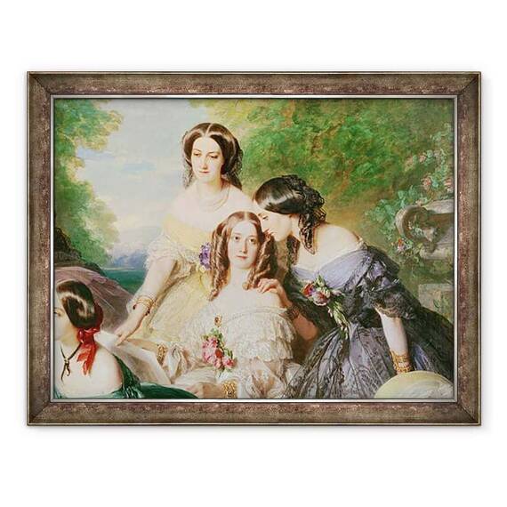 Tablou inramat - Franz Xaver Winterhalter - Imparateasa Eugenie 1826-1920 si doamnele ei in asteptare - - Roveli