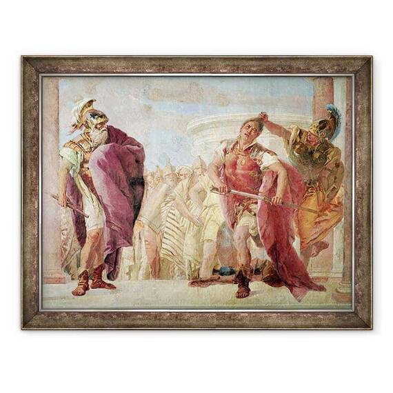 Tablou inramat - Giovanni Battista Tiepolo - Minerva il impiedica pe Ahile sa-l ucida pe Agamemnon, din Iliada de Homer - - Roveli