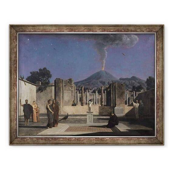 Tablou inramat - Paul Alfred de Curzon - Vis in ruinele din Pompei - - Roveli