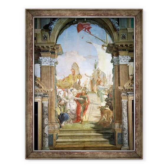 Tablou inramat - Giovanni Battista Tiepolo - intalnirea lui Anthony c.82-30 i.Hr. si Cleopatra 51-30 i.Hr. 1747-50 - - Roveli
