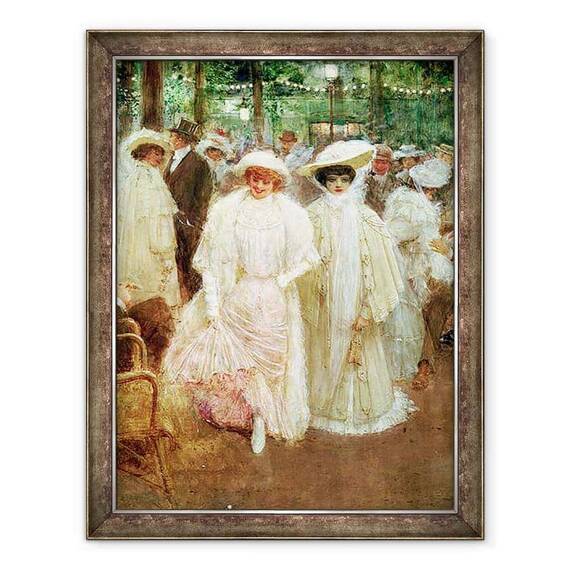 Tablou inramat - Jean Beraud - Gradinile Parisului, sau frumusetile noptii - - Roveli