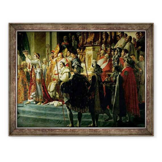 Tablou inramat - Jacques Louis David - Sfintirea imparatului Napoleon si incoronarea imparatesei Josephine de catre Papa Pius al VII-lea, detaliu II - - Roveli