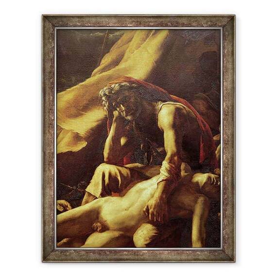 Tablou inramat - Theodore Gericault - Pluta Meduzei, detaliu al unui batran - - Roveli